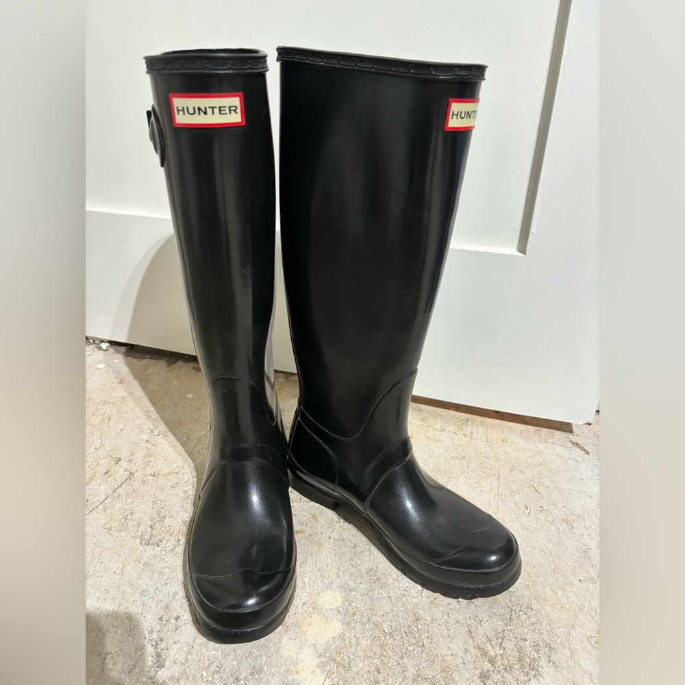 Hunter Women's Original Tall Gloss Rain Boots size 6 black - Picture 5 of 16